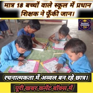 गोरौल: मात्र 18 बच्चों वाले स्कूल में प्रधान शिक्षक ने फूँकी जान, रचनात्मकता में अव्वल बन रहे छात्र।